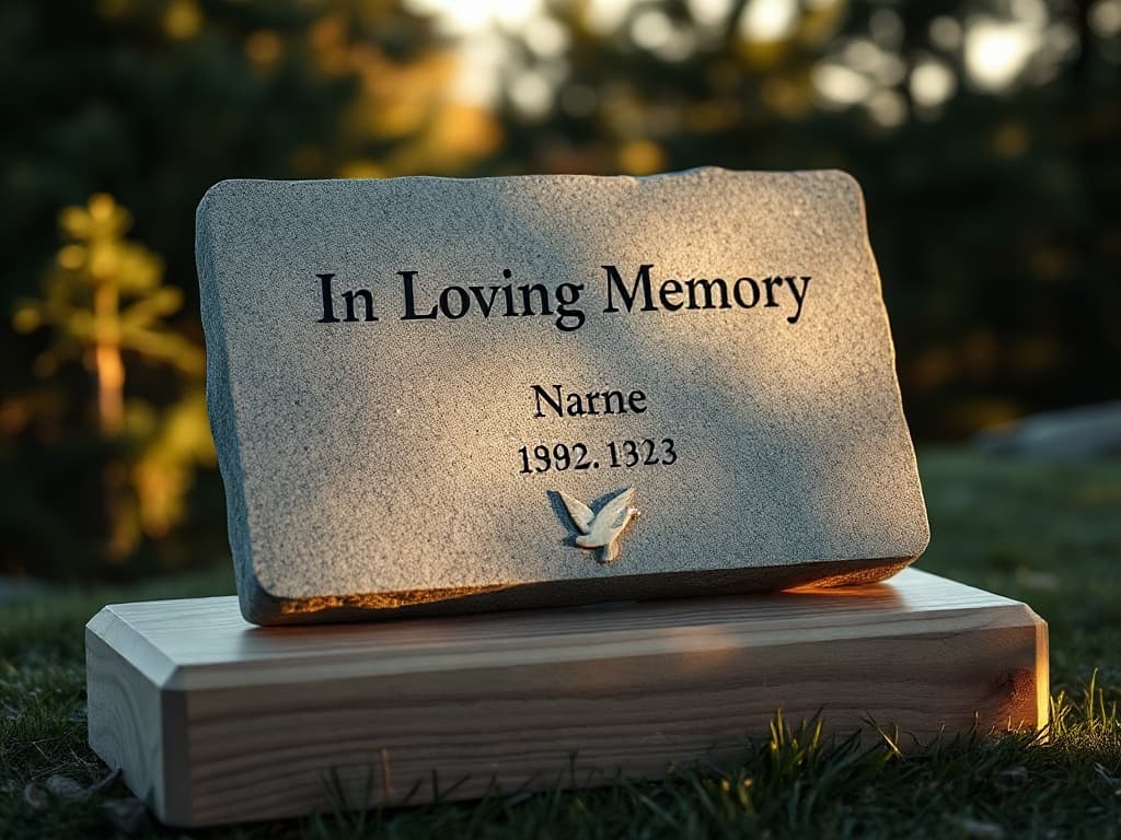 Engraved memorial-style stone prototype
